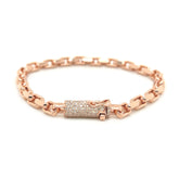 1.52CT. Gold Link Bracelet w/ Diamond Lock - White Carat - USA & Canada
